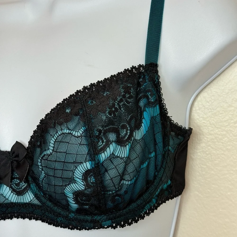 Claudette Neon Turquoise Intense Demi Bra SZ. 36 B